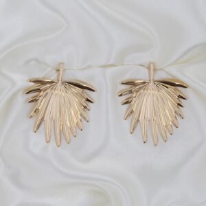 Yaprak Model Pirinç Küpe - Görsel 1