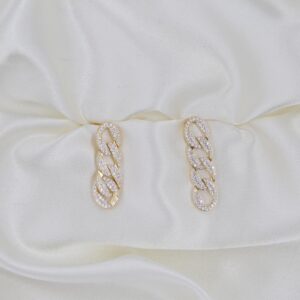 Zincir Model Pirinç Küpe - Görsel 1