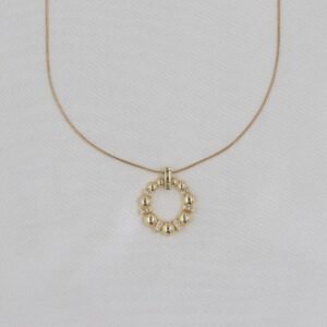 Bombeli Halka Model 316L Çelik Kolye - Görsel 1