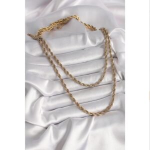 316L Çelik Gold Renk 1 Metre Burgu Zincir Kadın Kolye - Görsel 2