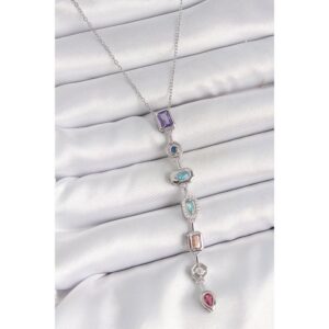 Zirkon Taşlı Y Model Dekolte Kadın Kolye - Görsel 1