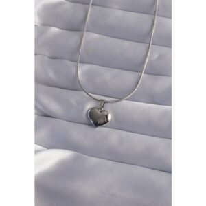 Ayna Plaka Kalp Kolye - Görsel 1