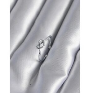 Gümüş Renk Düğüm Kalp Model Kadın Yüzük - Görsel 1