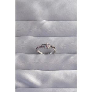 Renkli Zirkon Taşlı Ayarlamalı Yüzük - Görsel 1