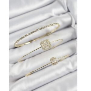 Baget Model Gold Renk Vip 3'lü Kadın Bileklik - Görsel 1