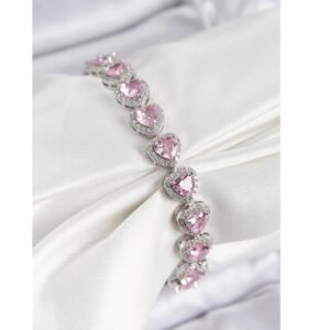 Kalp Baget Model Gümüş Renk VIP Seri Kadın Bileklik - Görsel 1