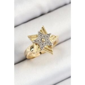 Gold Ve Gümüş Renk Kadın Yüzük - Görsel 1