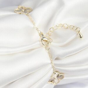 VIP Pirinç Yonca Model Gold Renk Kadın Bileklik - Görsel 2