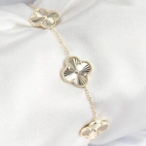 VIP Pirinç Yonca Model Gold Renk Kadın Bileklik - Görsel 1